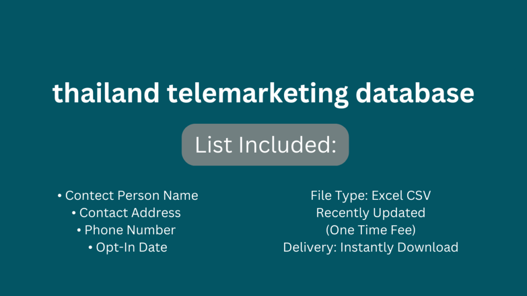 thailand telemarketing database_